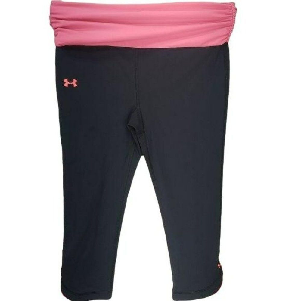Under Armour Youth Medium Black Pink Trim Yoga Pants